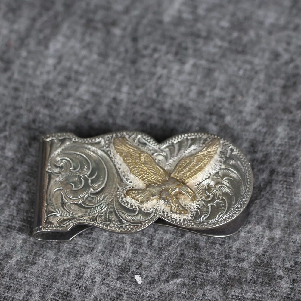 Montana Silversmiths Mens Tie Clip Silver Eagle Western Engraved Scrollwork